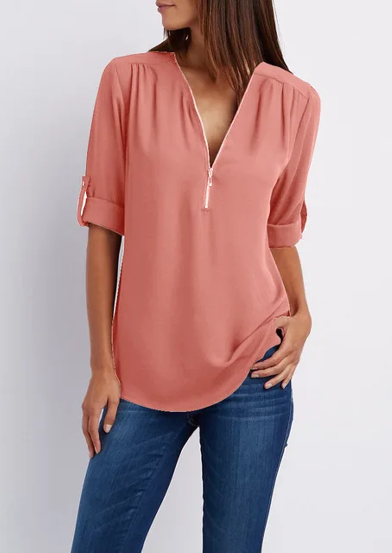 Madeleine | Elegant Zipper Design Blouse 9