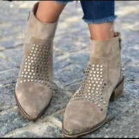 Ines | Studded Pointed Toe Ankle Boots
