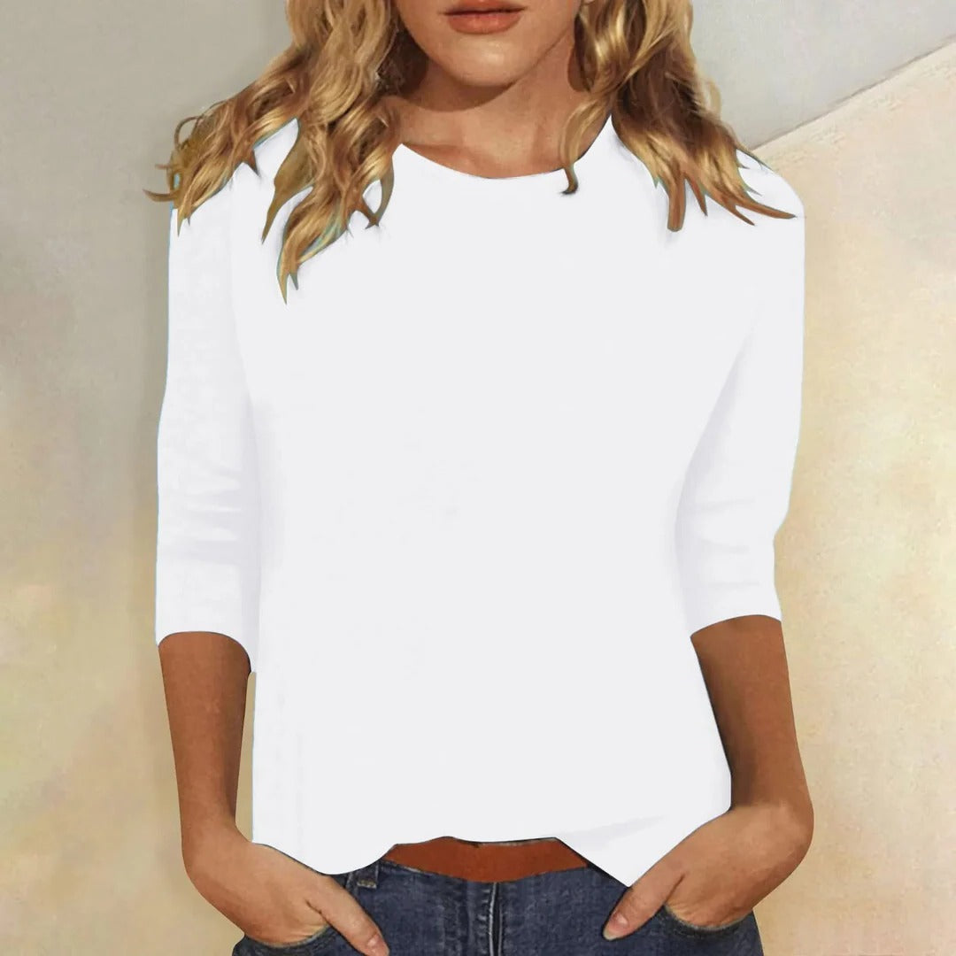 Maisie | Classic quarter Sleeve Everyday Crew Neck Top 1