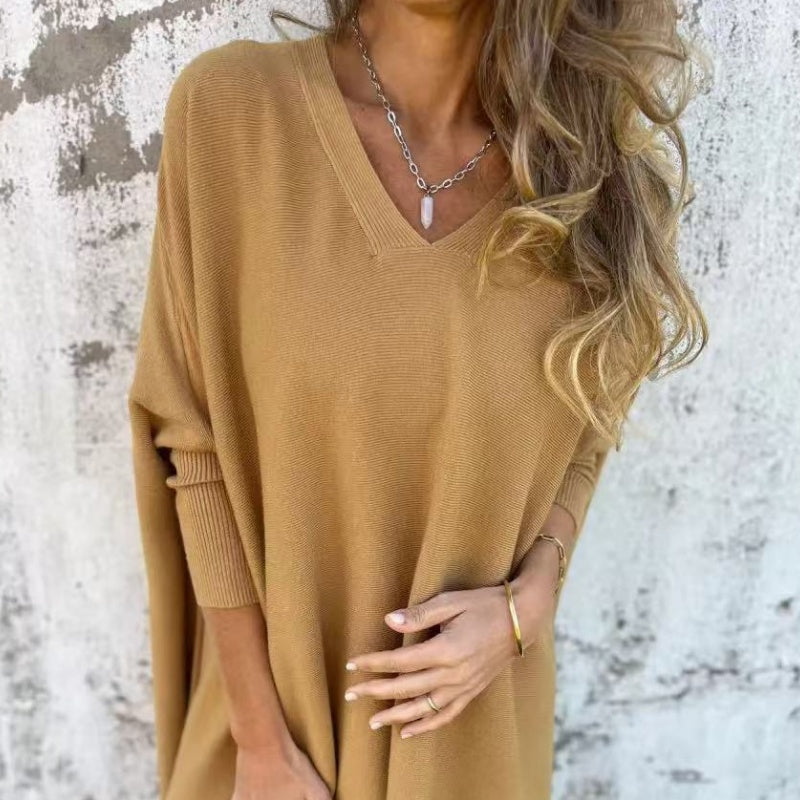 Manuela | Sophisticated Oversized V-Neck Knit Top 3