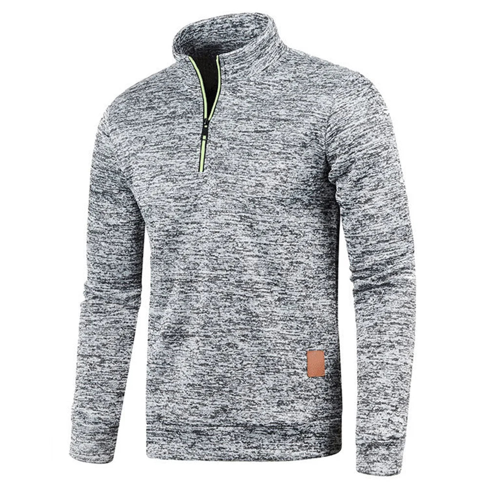 Marcus | Casual And Versatile Half-Zip Marl Sweatshirt 2