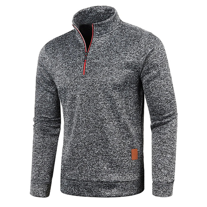 Marcus | Casual And Versatile Half-Zip Marl Sweatshirt 3