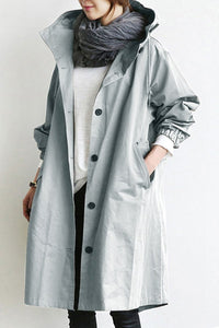Evelyn | Elegant waterproof trench coat with hood