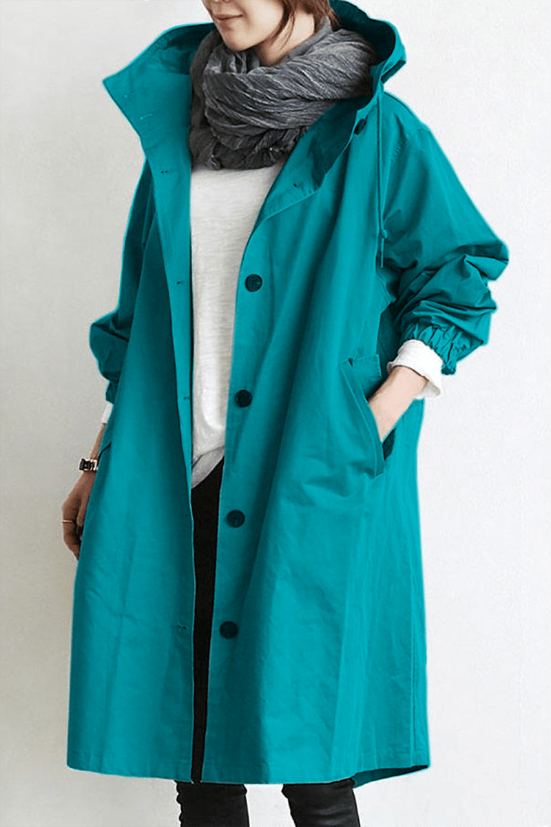 Maria | Elegant waterproof trench coat with hood 6