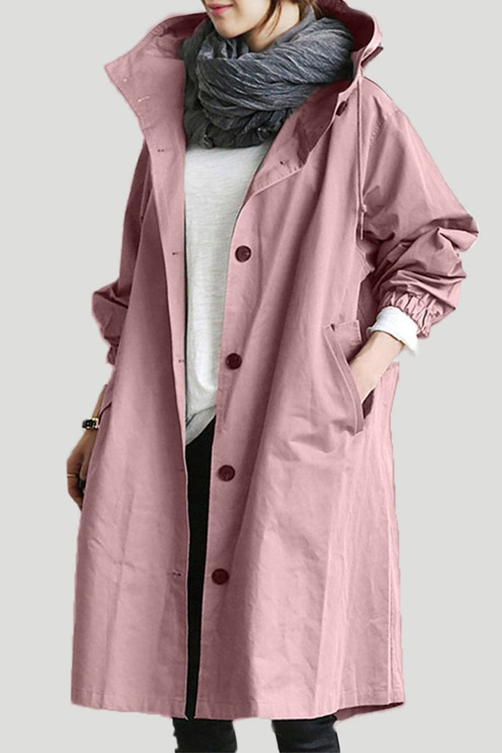 Maria | Elegant waterproof trench coat with hood 7