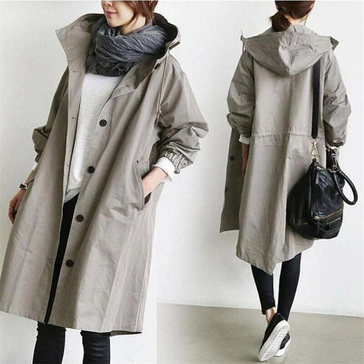 Maria | Elegant waterproof trench coat with hood 8