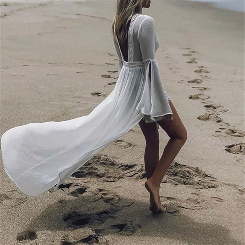 Martina | Comfortable open-back maxi beach tunic kimono cover-up 5