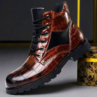 Nathan | Trendy Embossed Genuine Leather Boots