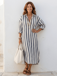 Amy | Abito camicia a righe elegante e versatile