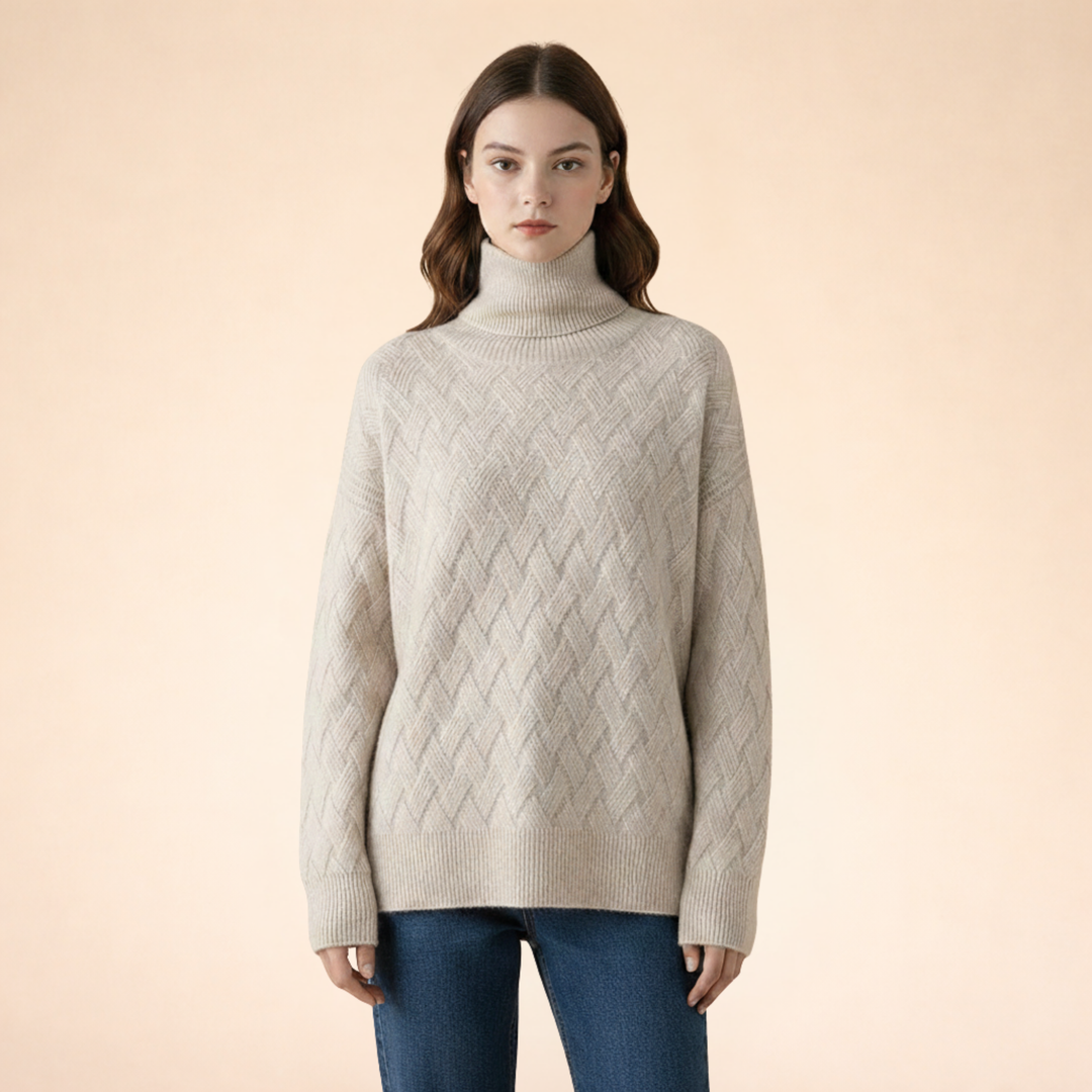 Lydia | Elegant Diamond-Pattern Cashmere Sweater
