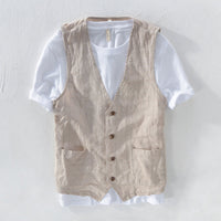 Jackson | Modern And Sophisticated Striped Linen-Look Vest