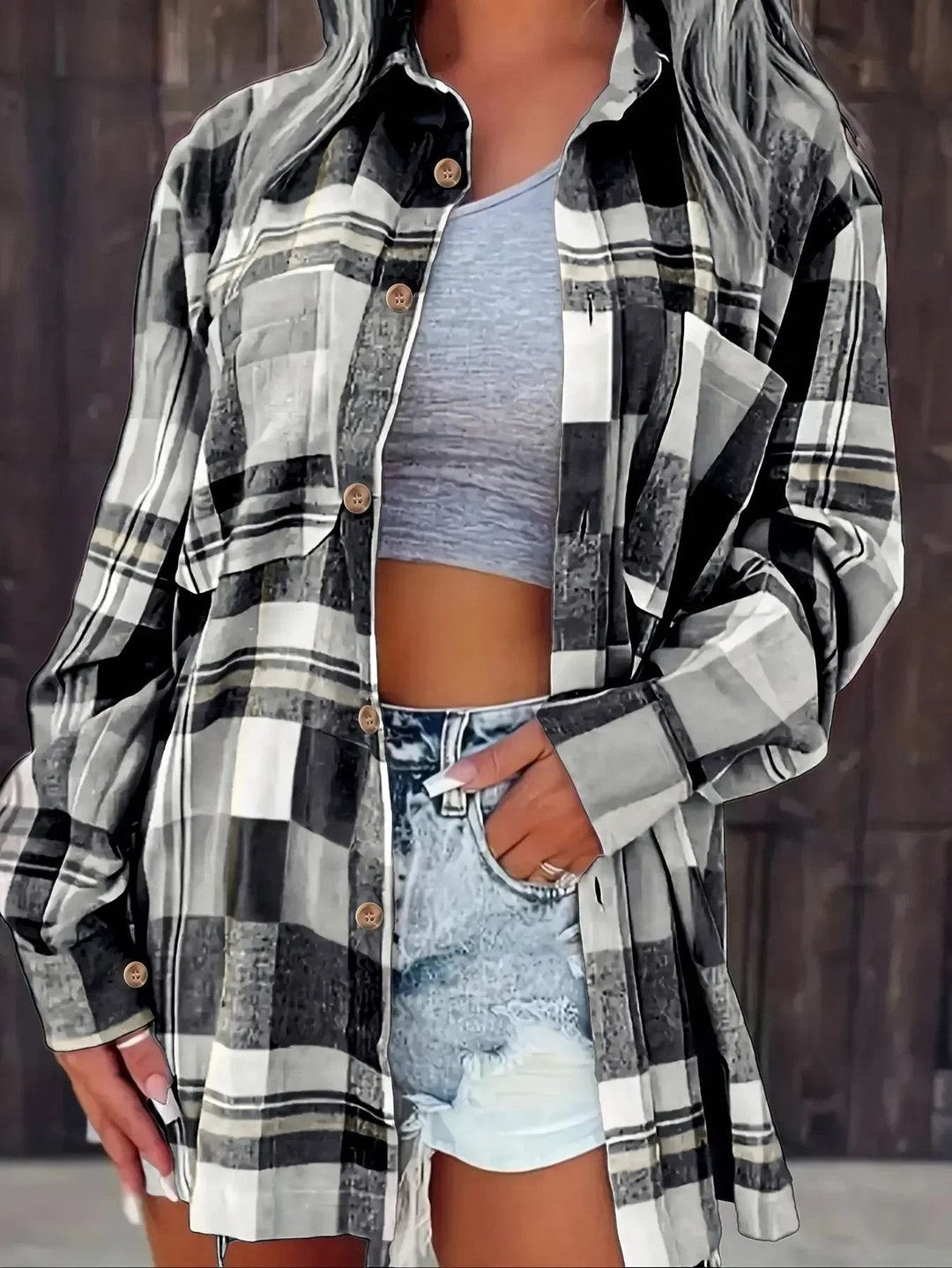 Mia | Oversized Plaid Flannel Shirt 10