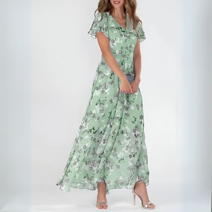 Mira | Ethereal Floral Maxi Dress with Sleeves – Elegant, Comfortable & Perfect for Summer 2