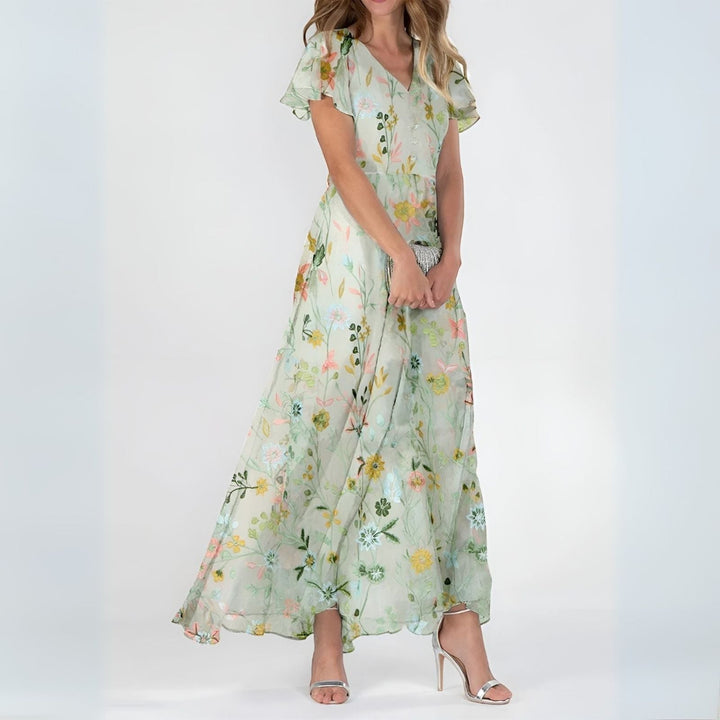 Mira | Ethereal Floral Maxi Dress with Sleeves – Elegant, Comfortable & Perfect for Summer 3