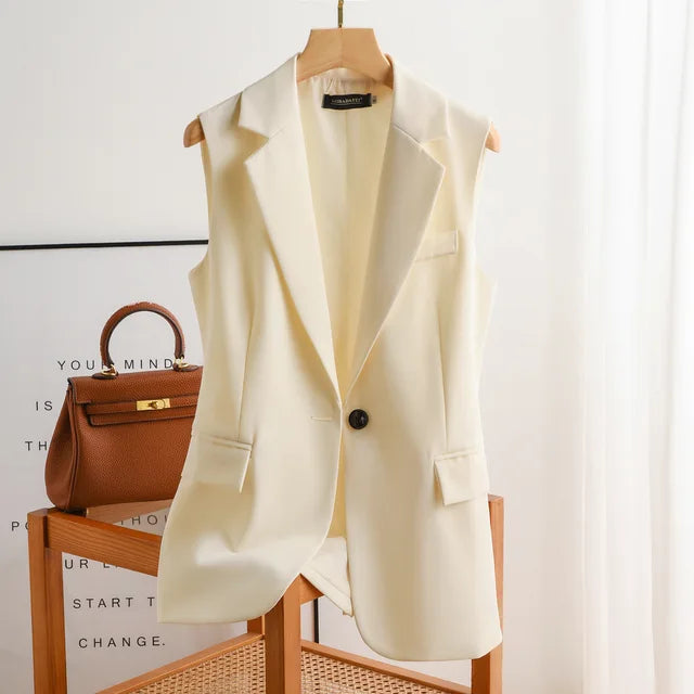 Natasha | Elegant Chic Layering Sleeveless Blazer 0