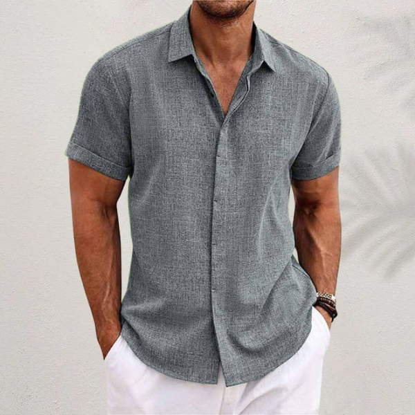 OLIVER | Short-sleeved shirt made of cotton and linen 5