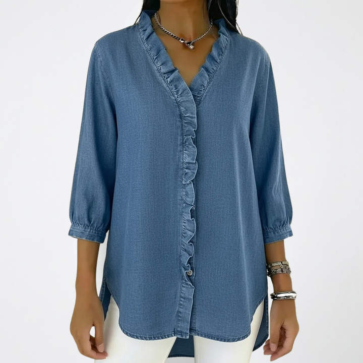 Olivia | Elegant and comfortable ruffle hem blouse for women 0