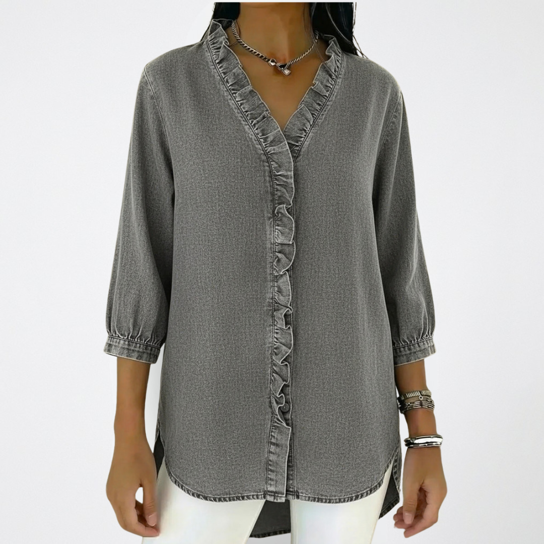 Olivia | Elegant and comfortable ruffle hem blouse for women 1