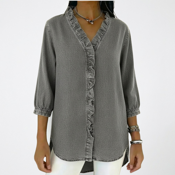 Olivia | Elegant and comfortable ruffle hem blouse for women 1