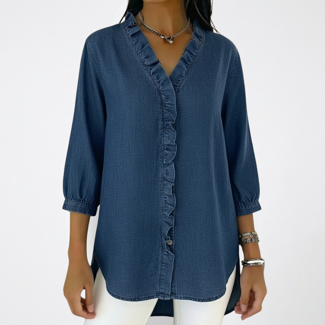 Olivia | Elegant and comfortable ruffle hem blouse for women 4