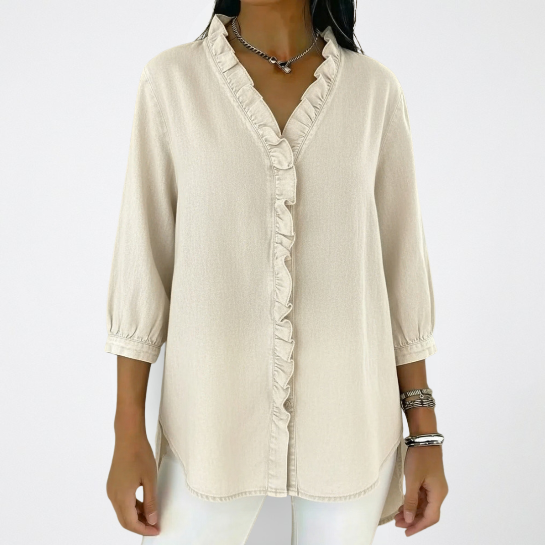 Olivia | Elegant and comfortable ruffle hem blouse for women 7