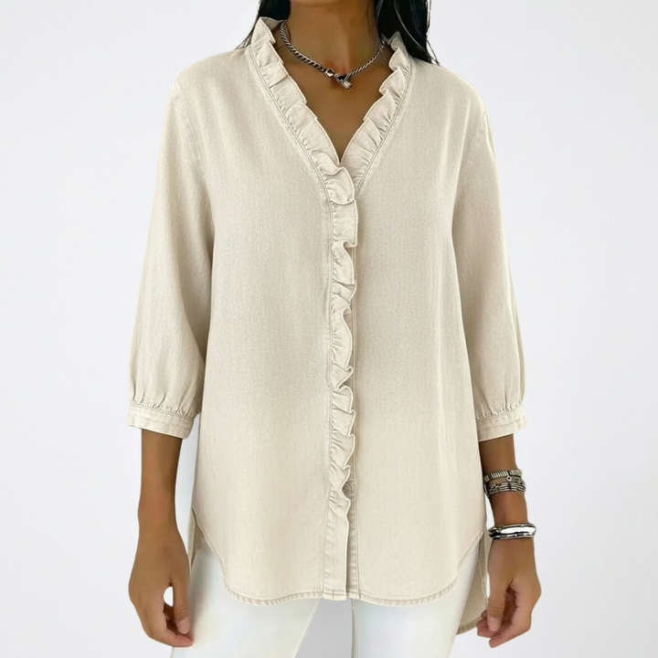 Olivia | Elegant and comfortable ruffle hem blouse for women 8