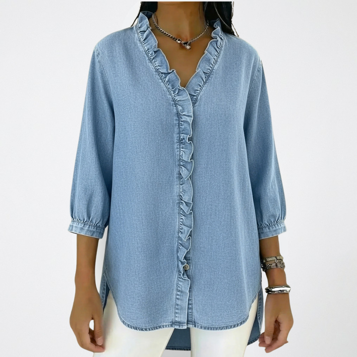 Olivia | Elegant and comfortable ruffle hem blouse for women 9