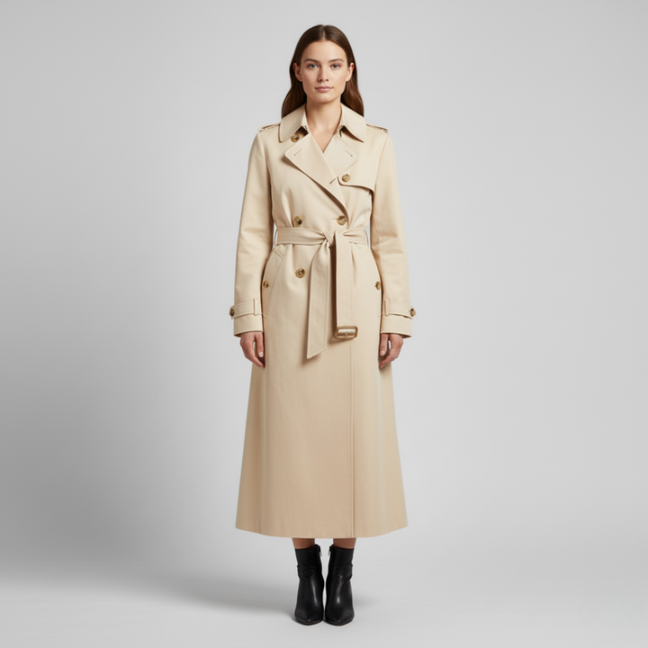 Olivia | Women's Trench Coat – Black, Elegant & Water-Resistant 3