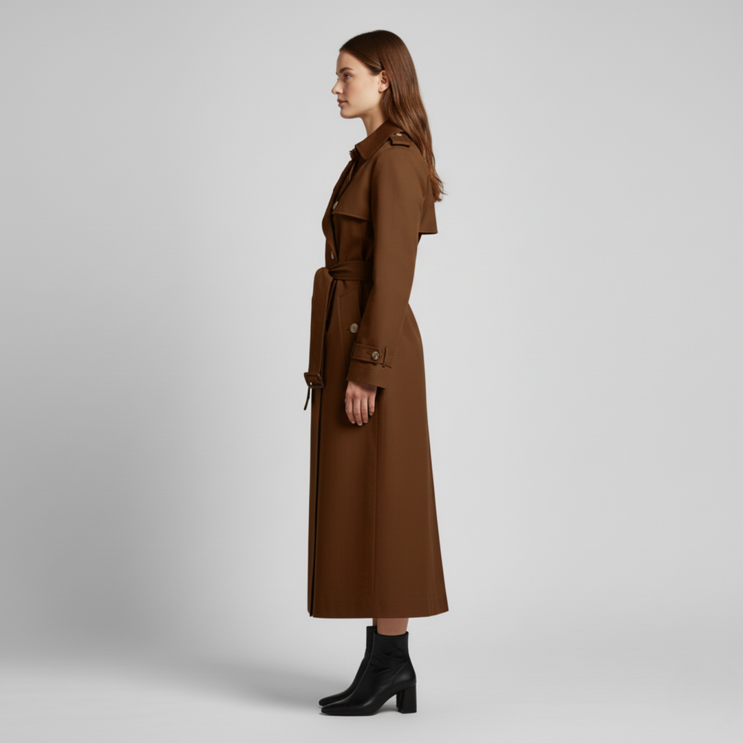Olivia | Women's Trench Coat – Black, Elegant & Water-Resistant 7