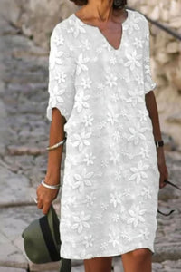 Clara | Sophisticated And Timeless Floral Lace Midi Dress