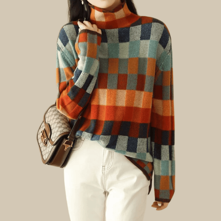 Ravelyn | Cashmere patchwork turtleneck Sweater 0