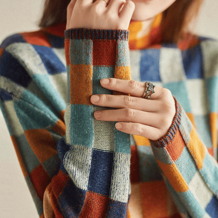 Ravelyn | Cashmere patchwork turtleneck Sweater 1