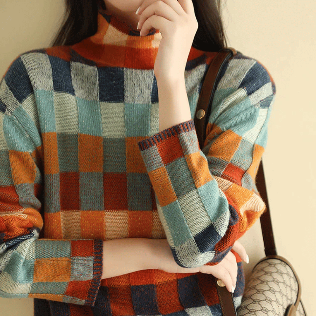 Ravelyn | Cashmere patchwork turtleneck Sweater 4