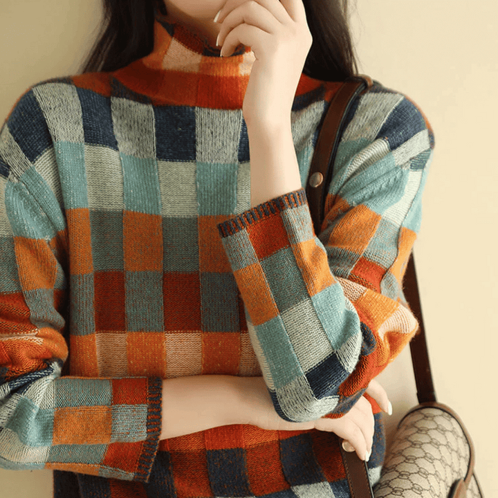 Ravelyn | Cashmere patchwork turtleneck Sweater 4