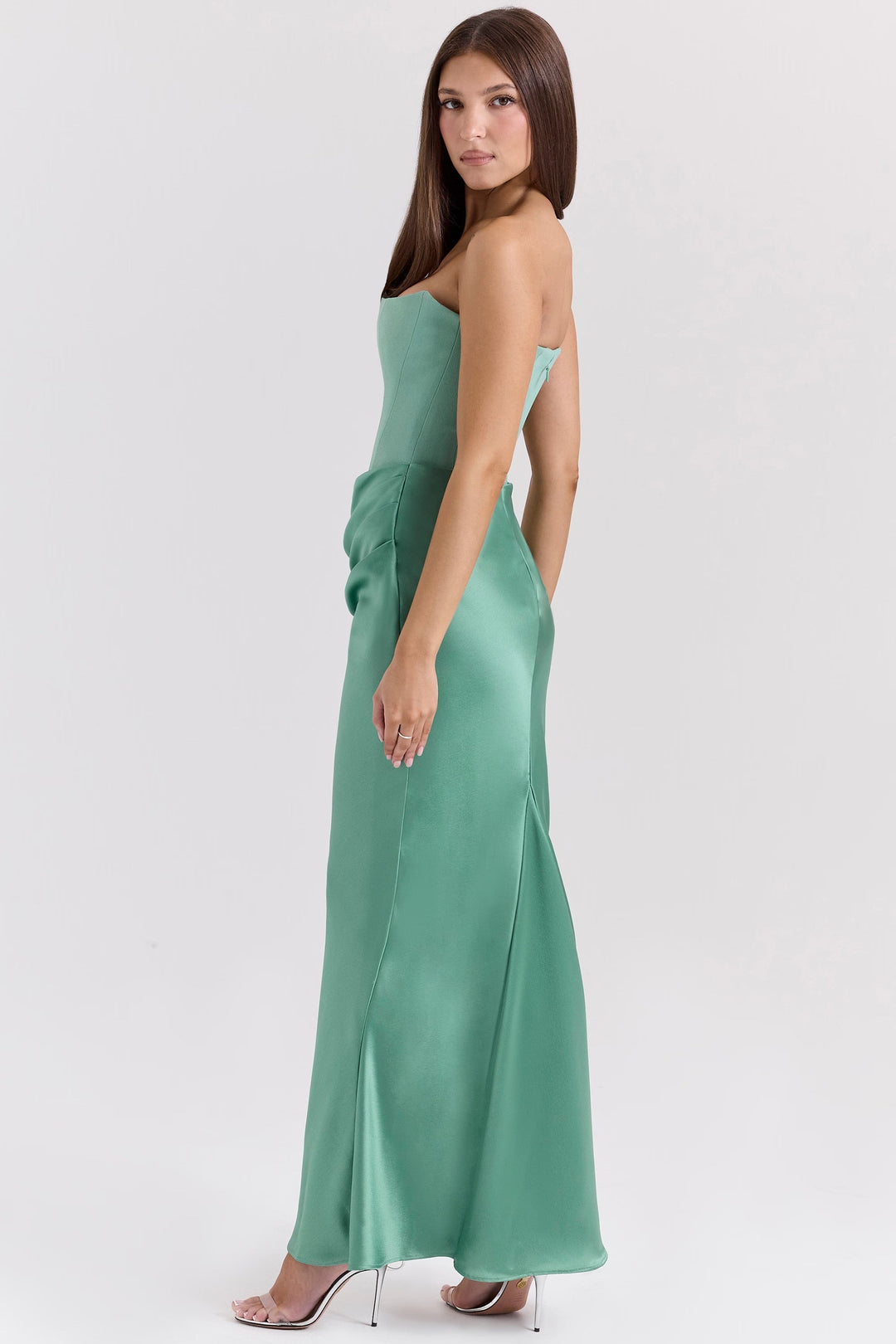 Ruby | Satin Maxi Dress for Women - Elegant Strapless Long Dress 2