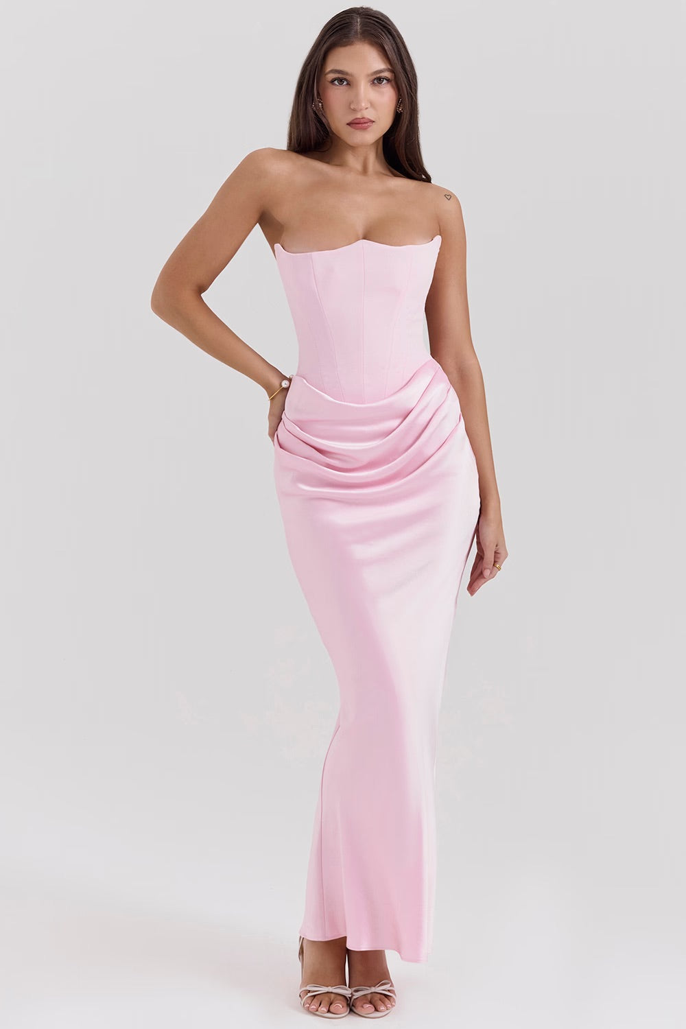 Ruby | Satin Maxi Dress for Women - Elegant Strapless Long Dress 7