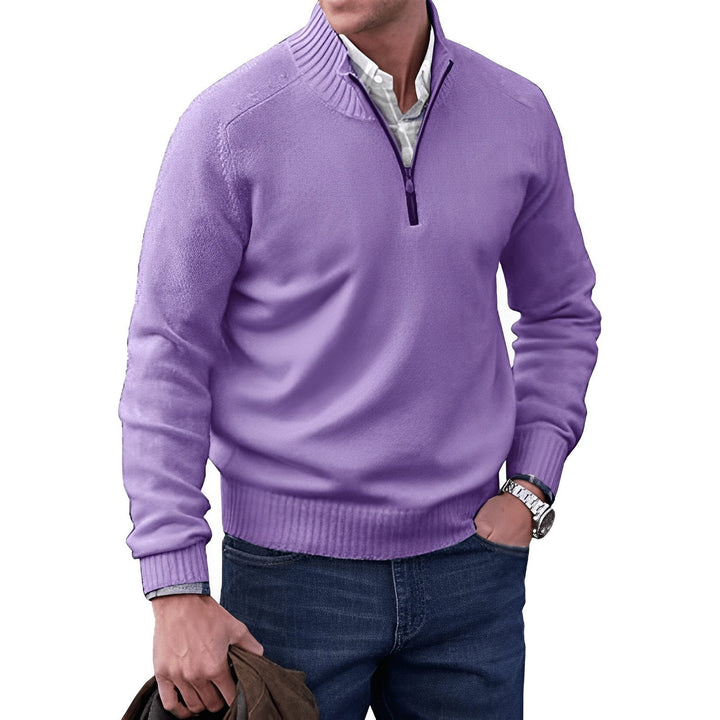 Ryan | Men's Quarter-Zip Knit Pullover Sweater Regular Fit Long Sleeve 5