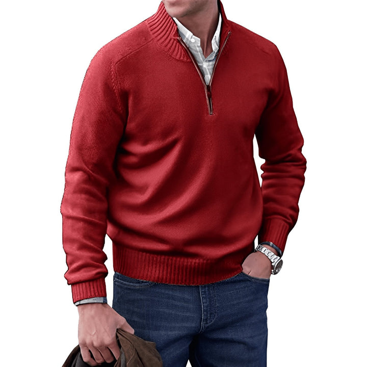 Ryan | Men's Quarter-Zip Knit Pullover Sweater Regular Fit Long Sleeve 8
