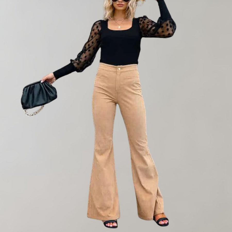 Sarah | Stylish Corduroy Flare Pants 0