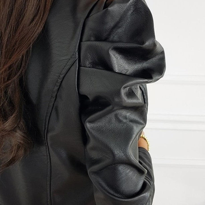 Selena | Pleated Leather Jacket 2
