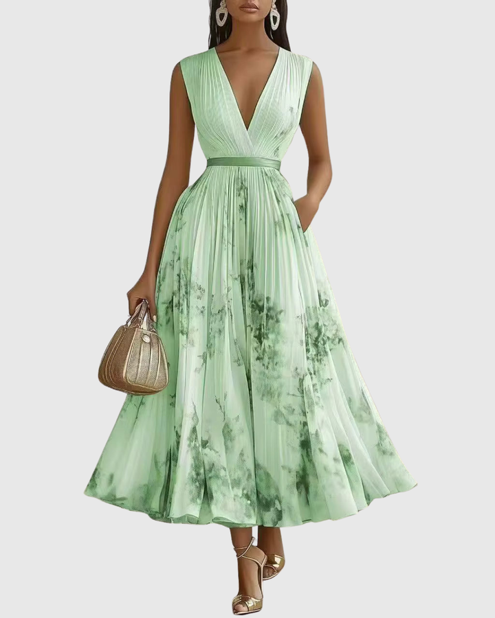 Seraphina | Elegant And Flowing Floral V-Neck Maxi Dress 0