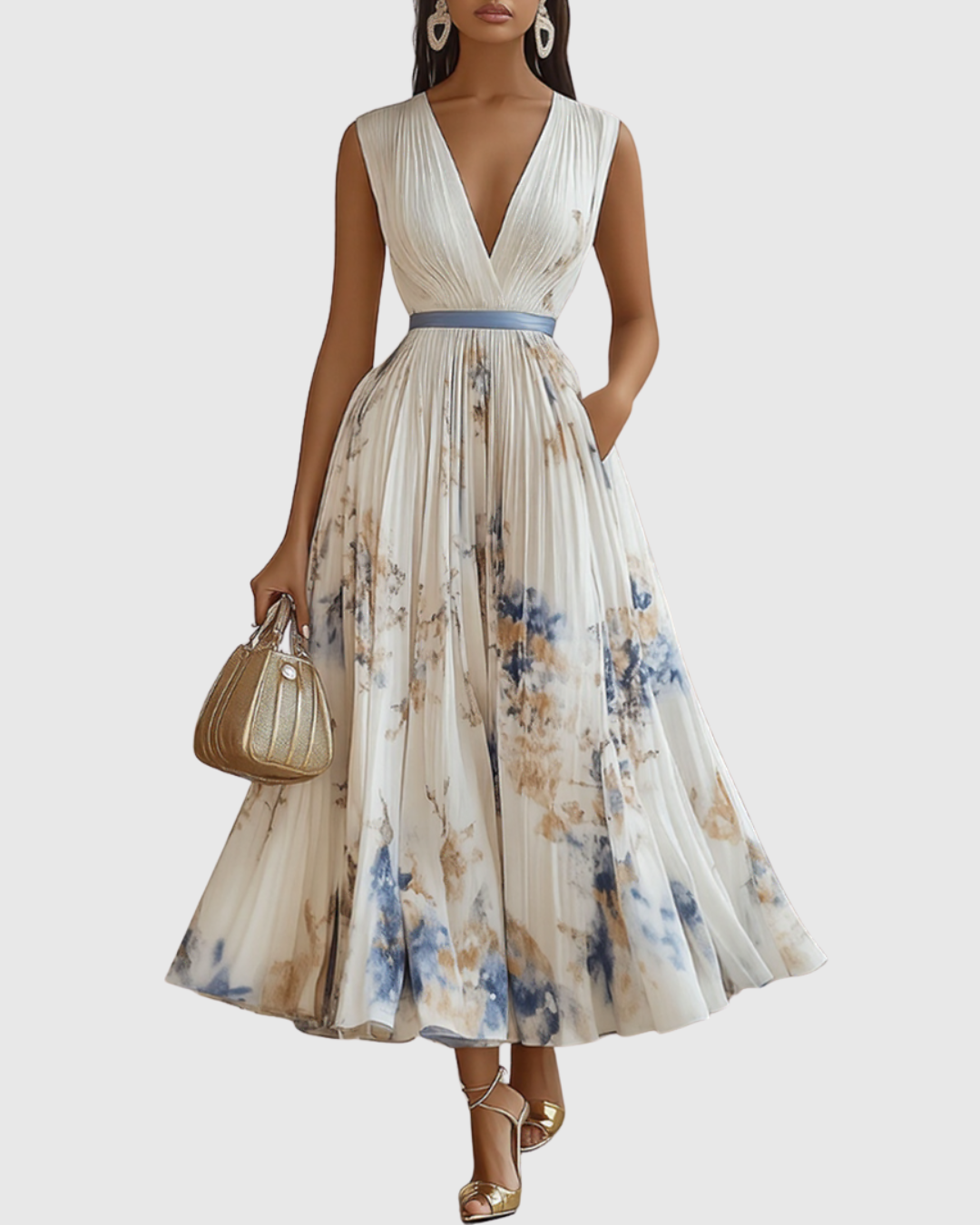 Seraphina | Elegant And Flowing Floral V-Neck Maxi Dress 1