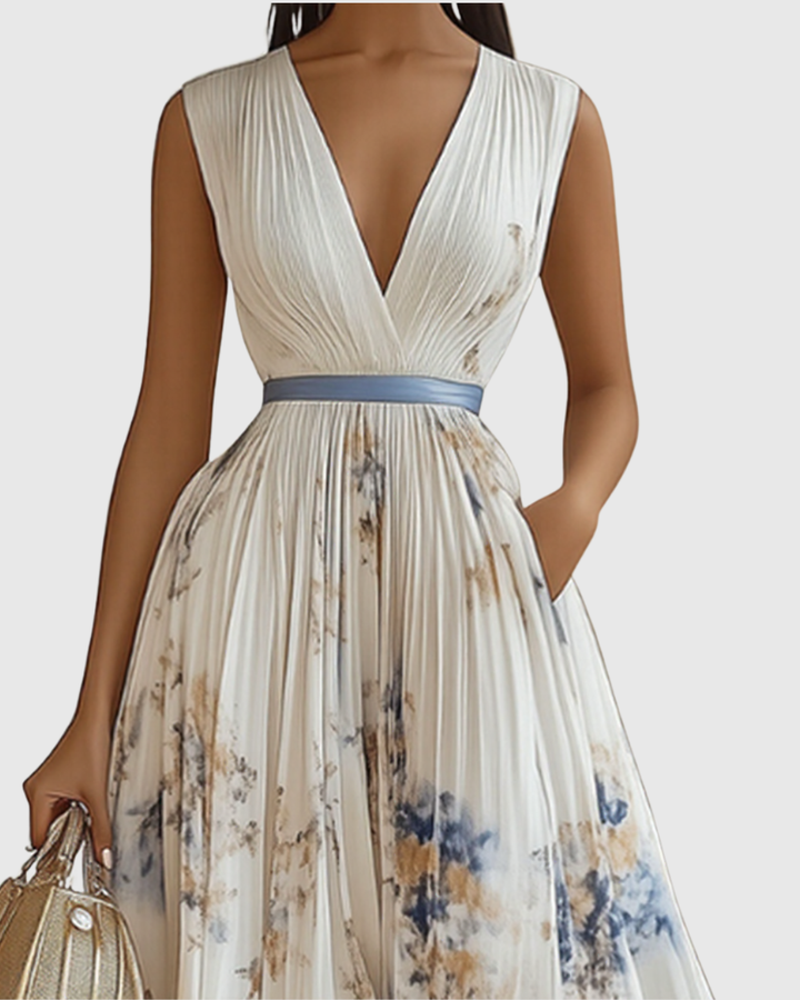 Seraphina | Elegant And Flowing Floral V-Neck Maxi Dress 2