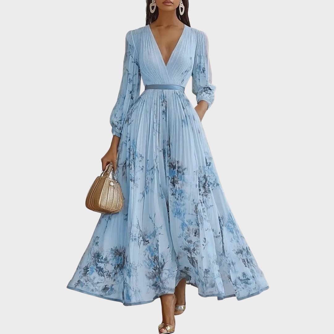 Seraphina | Elegant And Flowing Floral V-Neck Maxi Dress 4