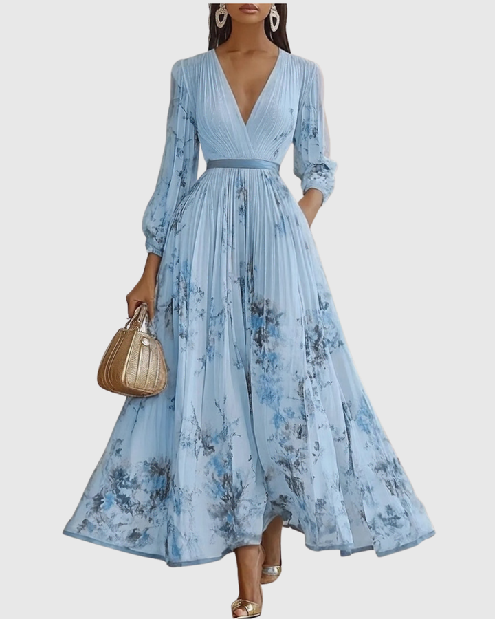 Seraphina | Elegant And Flowing Floral V-Neck Maxi Dress 6