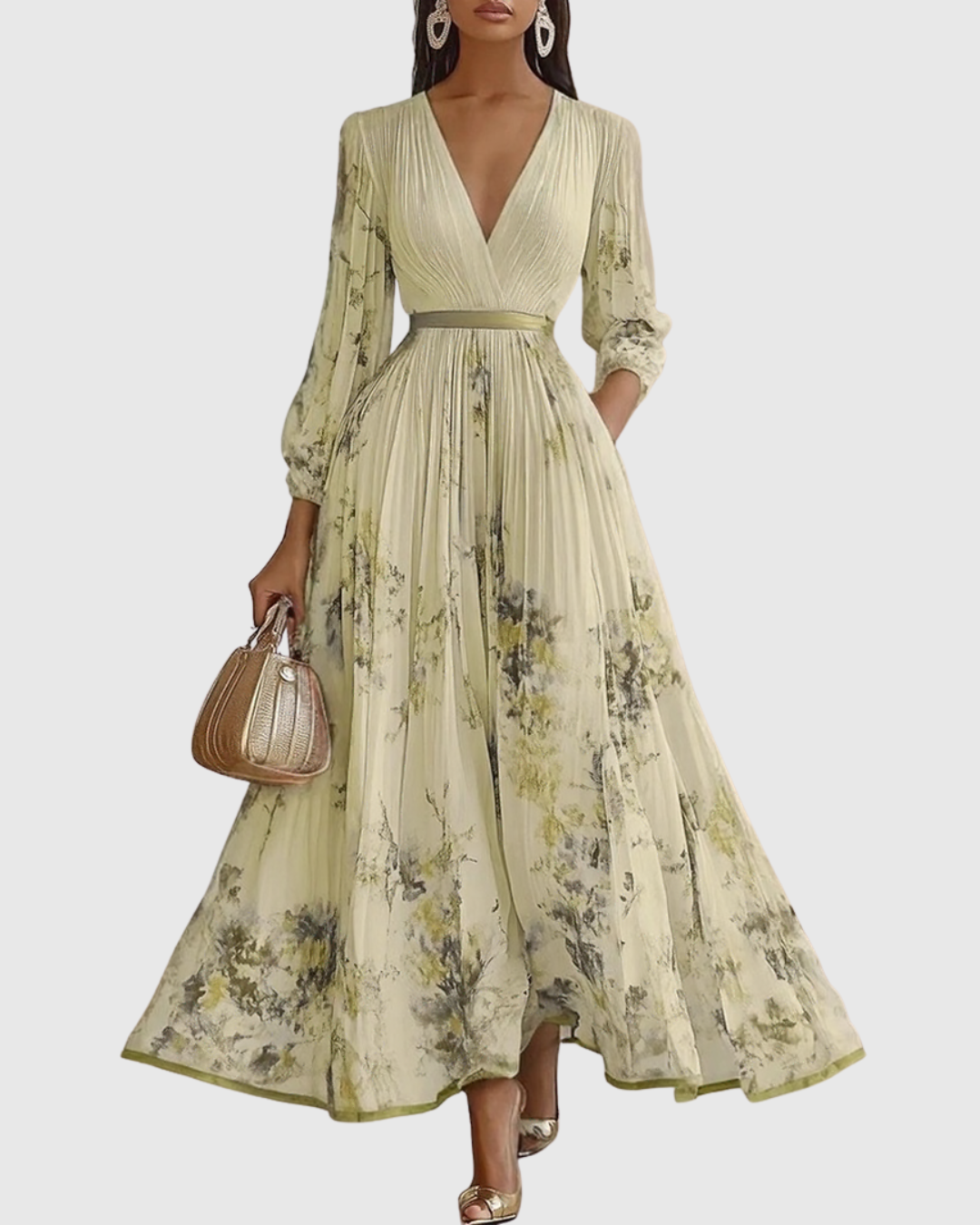 Seraphina | Elegant And Flowing Floral V-Neck Maxi Dress 8