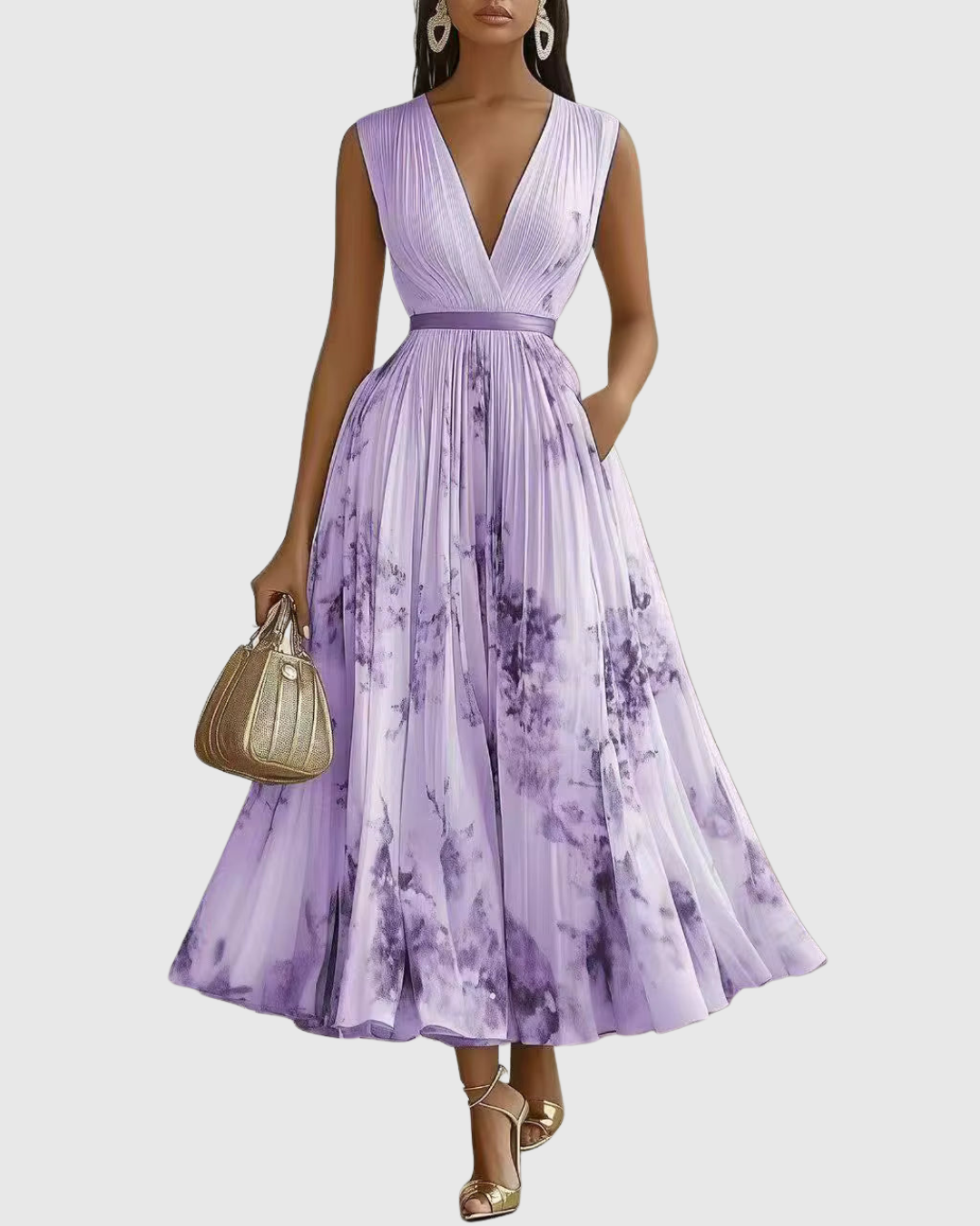 Seraphina | Elegant And Flowing Floral V-Neck Maxi Dress 9