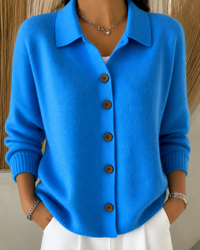 Shantell | Elegant And Classic Button Collar Knit Cardigan