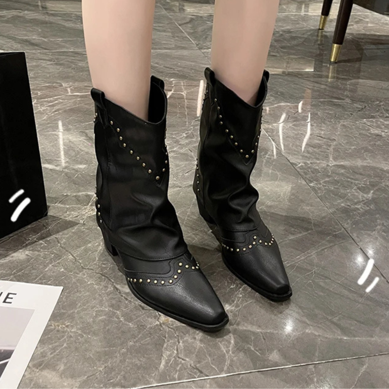 Sierra | Studded Western Cowboy Boots 6