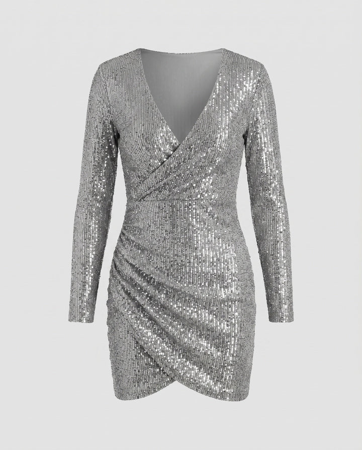 Skyler | Homecoming Dress with Wrap Detail and Ruffles 0